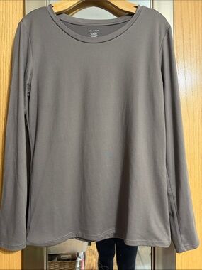 Urban Diction Taupe Gray Long Sleeve Crewneck Top Size Large